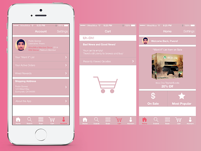 WiredMice App Concept application concept ios iphone shopping ui ux
