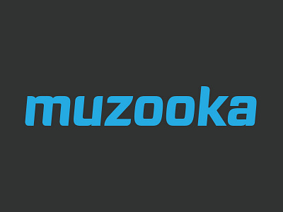 Muzooka Logo blue custom logo music startup typography