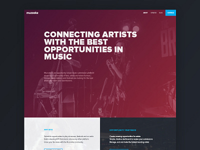 Muzooka homepage concept grid homepage music muzooka splash page
