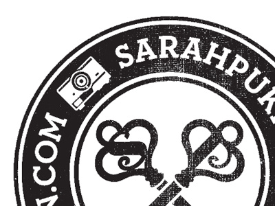 Sarah Pukin Logo Mark black camera logo stamp texture white
