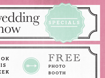 Promotional Card arrow border card pink print promotional seafoam specials stamp