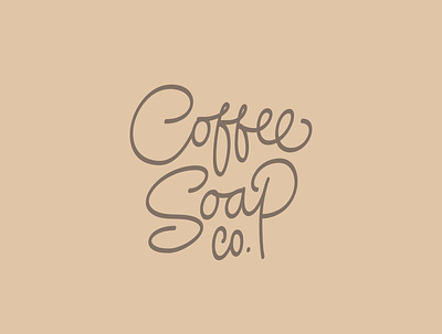 Coffee Soap Co. Custom Lettering Logo lettering line art logo vector