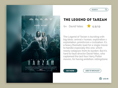 The Legend of Tarzan card dailyui dashboard ios movie tarzan the legend ui ux
