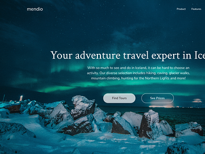 Landing page travel page