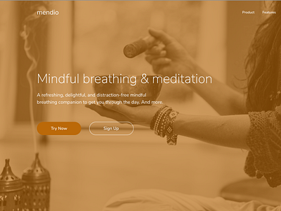 Meditation landing page design landing page design landingpage meditation spiritual ui web webdesign website website design