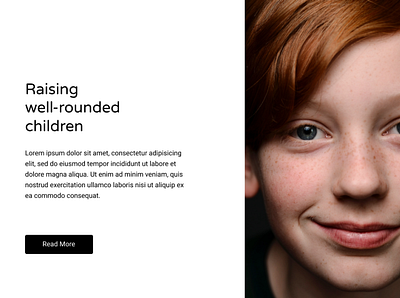 Hero section landing page boy children design eyes focus hero hidden image landing page design landingpage tension ui web webdesign website website design