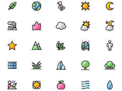 Filled Pixelo Environment Icon Set android colorful design environment icon pixel png svg ui ux vector website windows