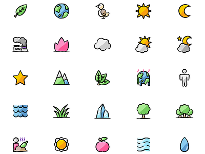 Filled Artisto Environment Icon Set android colorful design environment handdrawn icon png svg ui ux vector website windows