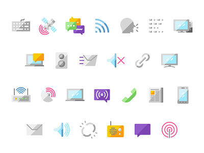 Flateo Communication icon set android app communication design icon icon set icons svg ui user experience user interface ux vector website