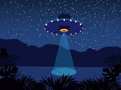 ufo1 design flat design illustration landscape illustration ufo vector графика