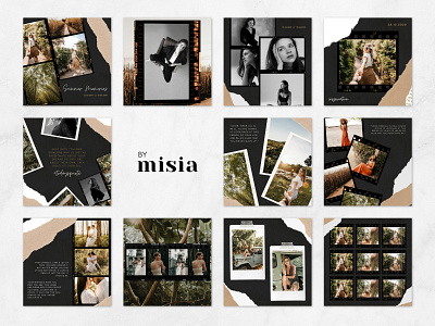 Instagram Post Templates For Canva aesthetic analog black canva templates film frames green instagram instagram post instagram post design instagram post template instagram posts instagram posts template instagram template minimalist polaroid texture white
