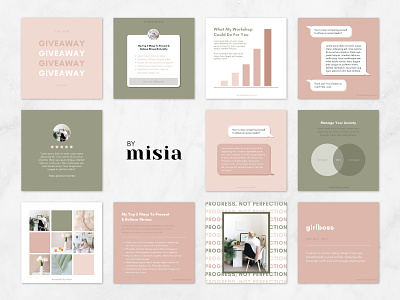 Instagram Post Templates For Canva by Created By Misia on Dribbble