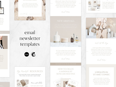 Email Newsletter Templates For Canva beige canva templates design email design email marketing email template minimalist minimalist design newsletter newsletter design newsletter graphics newsletter template