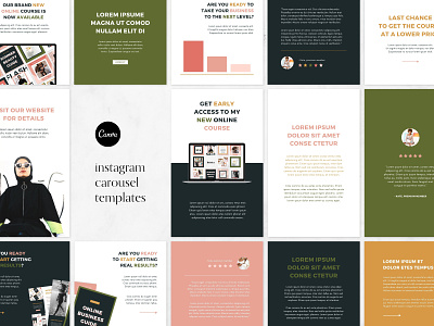 96 Instagram Post & Story Carousel Templates For Canva bold design canva templates carousel templates hot pink instagram instagram carousel instagram post instagram posts template instagram template minimalist pink