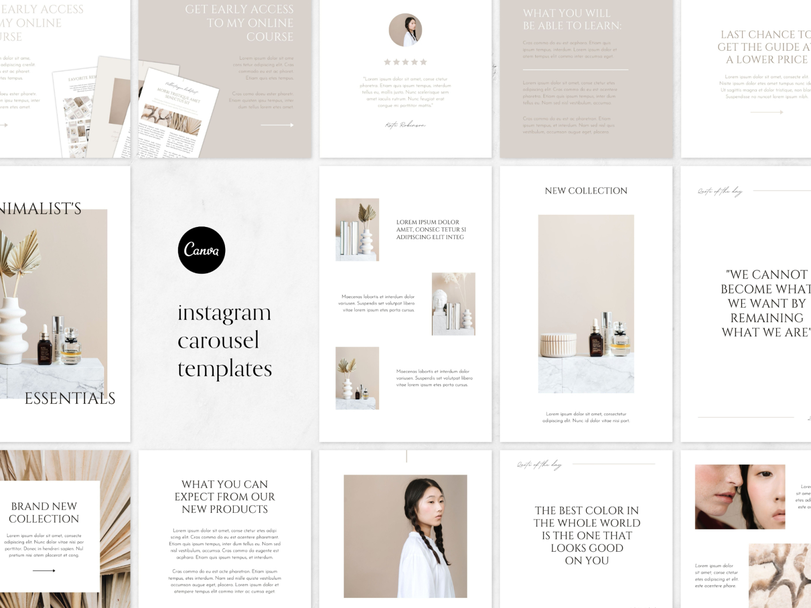 Minimalist Instagram Carousel Templates For Canva by Created By ...