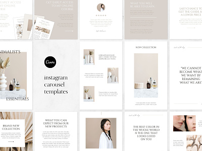 Minimalist Instagram Carousel Templates For Canva aesthetic beige canva templates delicate elegant instagram instagram post instagram template minimalist white