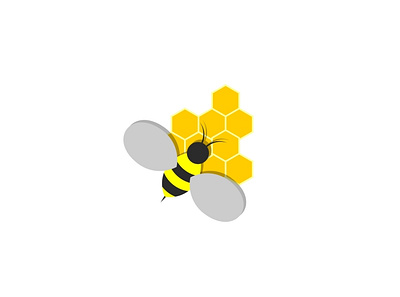 bee design flat illustration illustrator logo minimal typography vector
