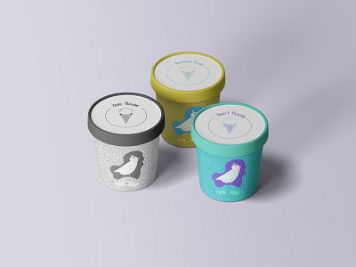 Ice cream cups design bird icon bird logo brand identity branding creative design cups design food packaging ice cream icon illustrator logo minimal mock ups vector