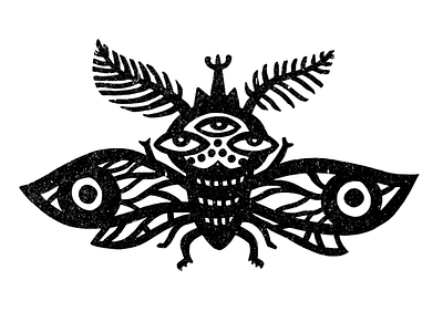 SevenPounds rock band branding bw design eyes illustration insect logo moth multiple eyes music pattern rock three eyes