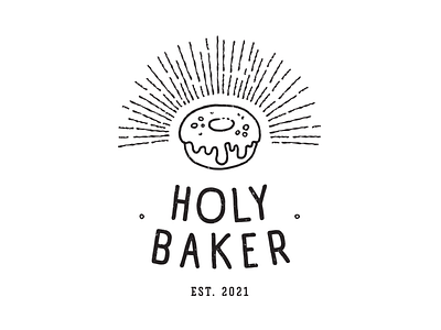 Holy Baker baker bakery branding buns bw design donut flour holy logo pastries saint sweets