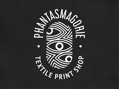 Textile print shop branding bw design eyes fingerprint logo pattern print textile