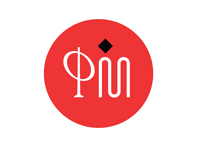 FM logo #138 reduced accidental branding circle design lettering logo m red type ф