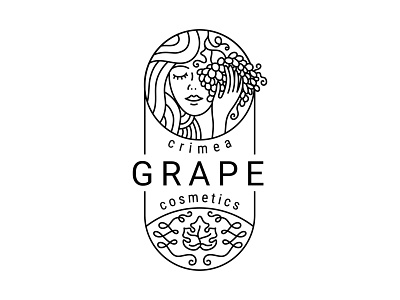 Grape cosmetics branding girl grape illustration logo wine