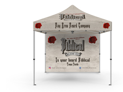 Canopy or tent design for Bay area beard company
