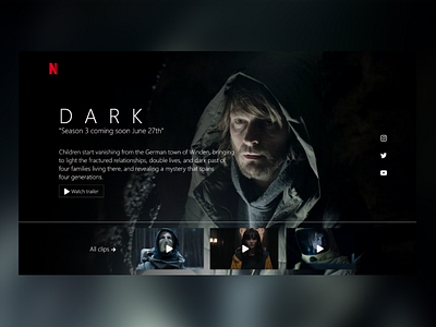 Dark Netflix - Landing Page dark design landing netflix page prototype simple ui ux web website