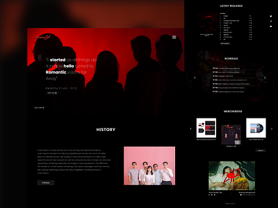 Reality Club - Music Artist Web Design adobe artwork design music ui ux website xd design