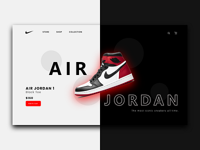 Air Jordan - Landing Page (Concept) 23 air branding concept culture design illustration jordan jumpman landing nike page prototype shoes sneakers streetwear ui ux website xd design