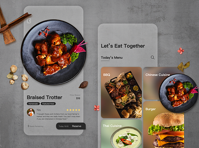 Daily UI Challenge 04 - Food Sharing app dailypractice dailyuichallenge design food glassmorphism sketch ui ui challenge uidesign uiux vector