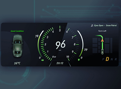 Daily UI Challenge 08 - Vehicle Dashboard dailypractice dailyuichallenge dashboard design hmi hmi design ui ui challenge uidesign uiux vehicle