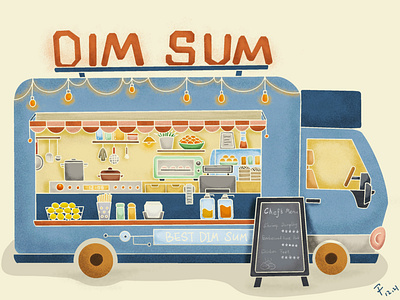 Food Truck - Illustration dailypractice design dimsum food foodtruck illustration procreate vector