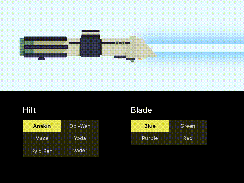 Daily UI #033 Customize Product 033 customize product dailyui episode vii lightsabers star wars
