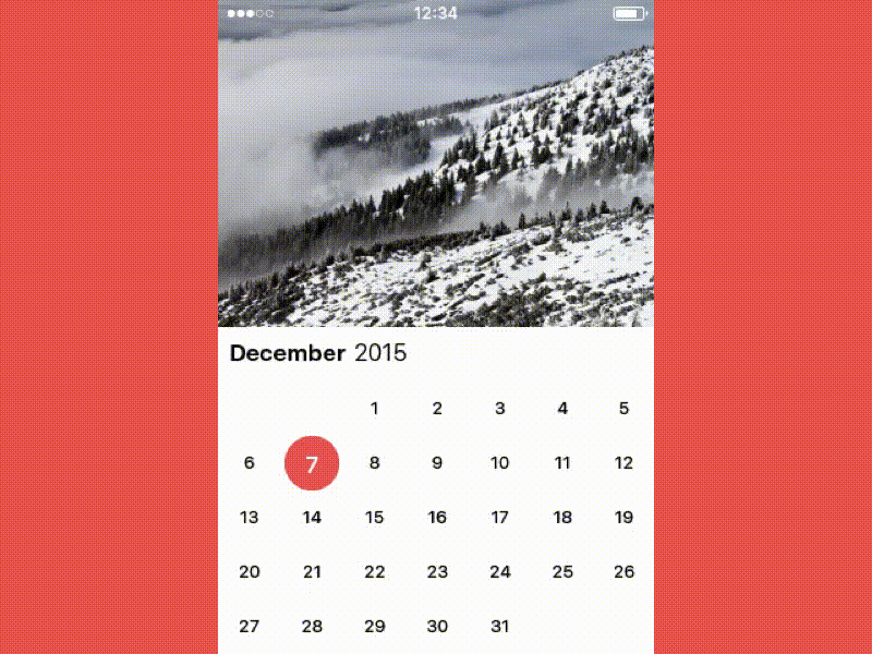 DailyUI #038 Calendar 038 calendar dailyui