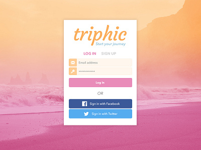 Triphic Signup form login signup travel