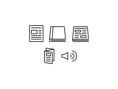 Catalogue icon set WIP audio icon icon set icons library media newspaper outline pamphlet