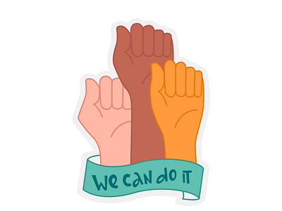 We can do it! Winners poster, motivating phrase.