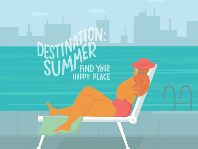 Young body positive woman - summer vacation concept