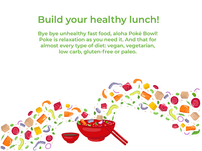 Poke bowl - healthy food concept.