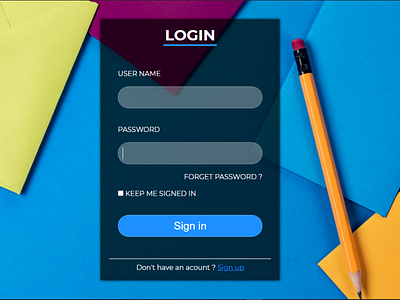 Transparent Login Form Design