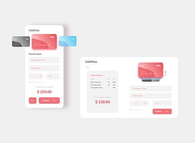 Credit Card Checkout Page - Light theme dailyui dailyui 002 lighttheme minimal mobile ui ui design uikit web ui