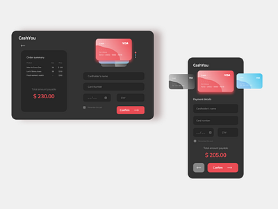 Credit Card Checkout Page - Dark Theme