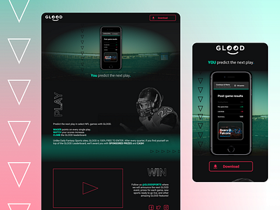 Sports App Landing Page branding dark theme dark ui design landing page landing page ui sports sports branding sports design typography ux web webdesign website