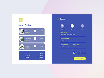 Daily UI 002 - Credit Card Checkout Page