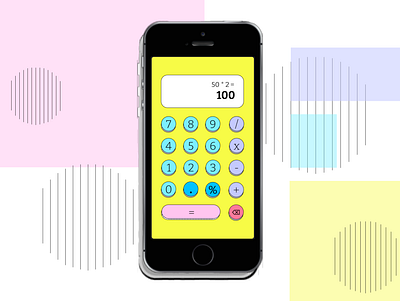 Daily UI 004 - Calculator 80s style calculator calculator app calculator ui colorful daily ui 004 dailyui design challenge funky gen z mobile app mobile ui playful retro design