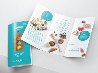 Tri-Fold Brochure Design for an Ice Cream Company branding brochure design design ice cream typography