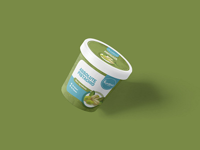Tub Package Design for an Ice Cream Company branding design ice cream shop package design pistachio typography