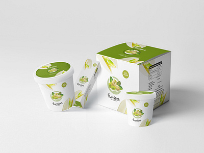 Ice Cream Packages bottle packaging branding design ice cream ice cream shop identitydesign package design pistachio typography